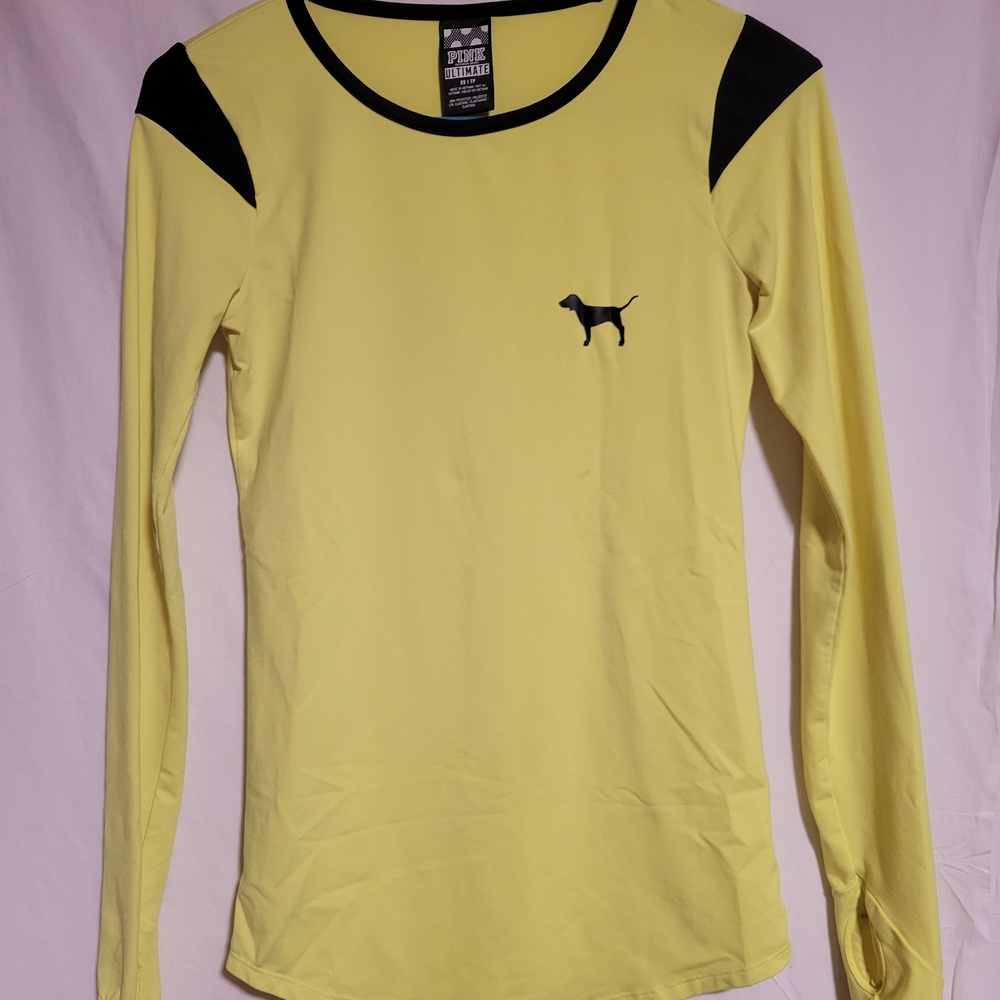 Victoria's Secret Yellow and Black Long Sleeve Tee